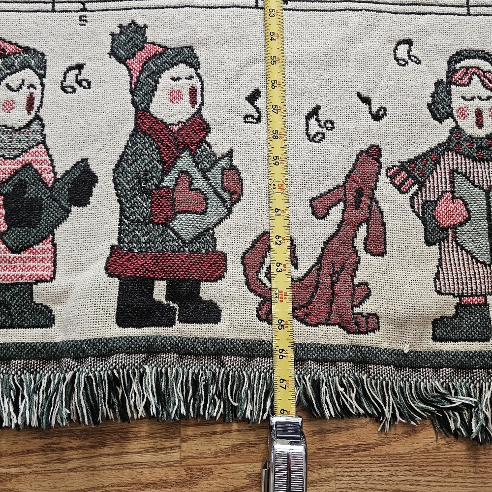 Goodwin Weavers Throw “Jingle Bells” Made In USA 65" x 45" - Picture 4 of 6